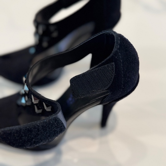 Pedro Garcia “Precious” Black Suede Open-Toe Heels – Size 5.5 US – Pre-Owned - Picture 6 of 16